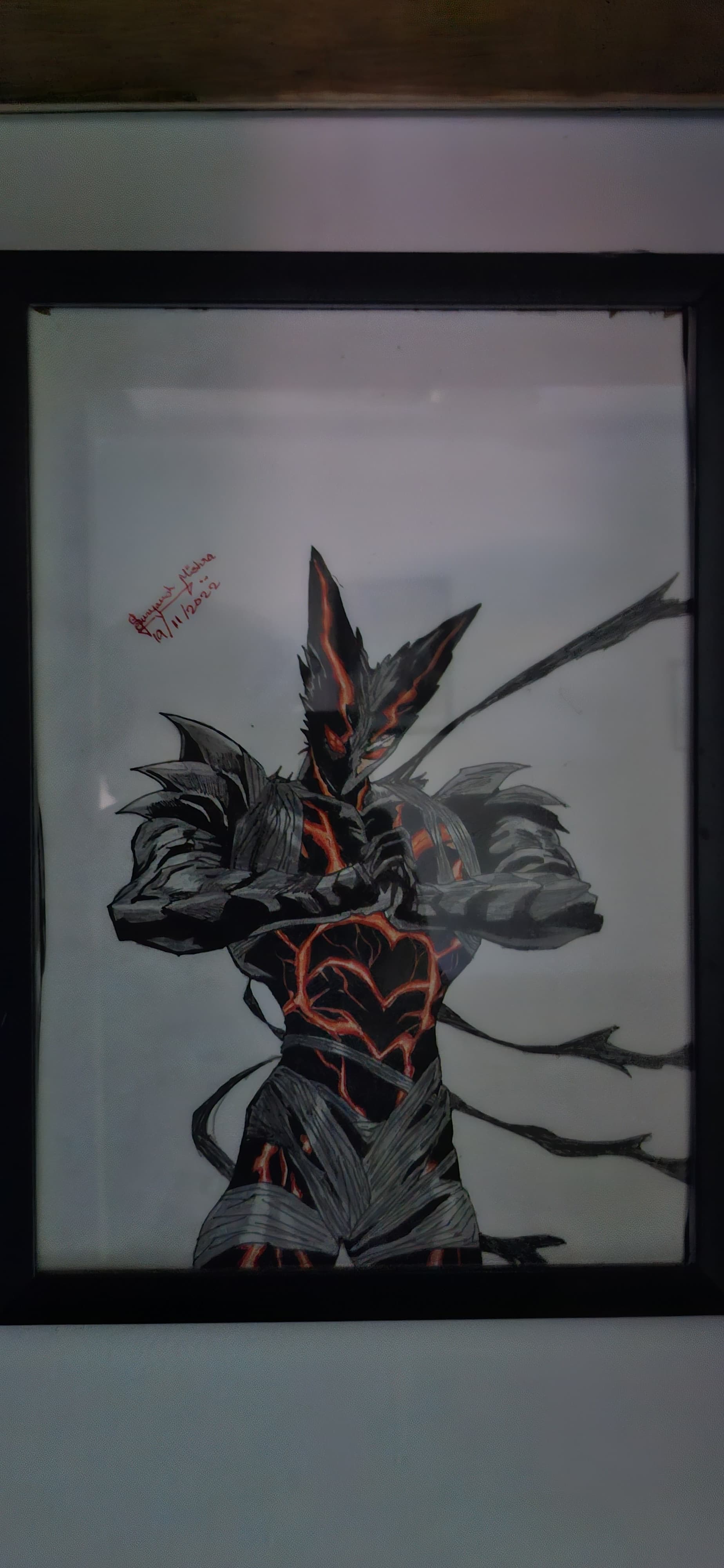 Character creation, manga-inspired mixed media concept art by Suryansh Mishra